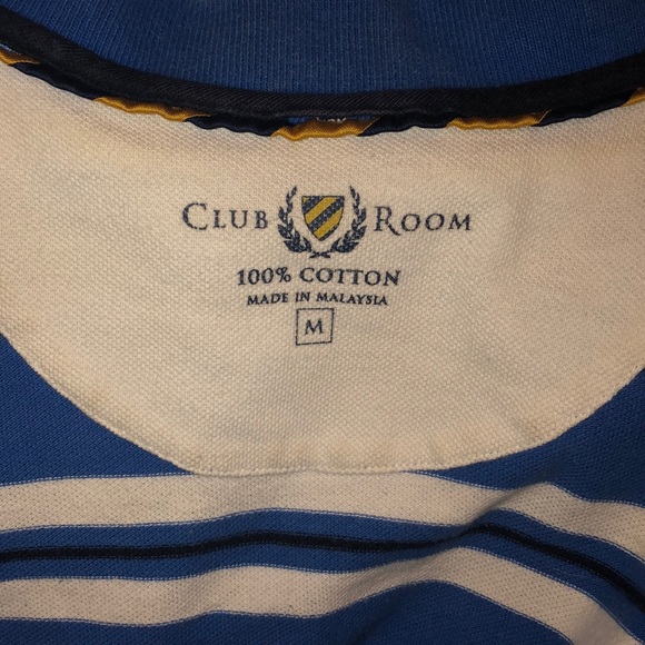 Blue, White Striped Collared Shirt - Picture 3 of 3